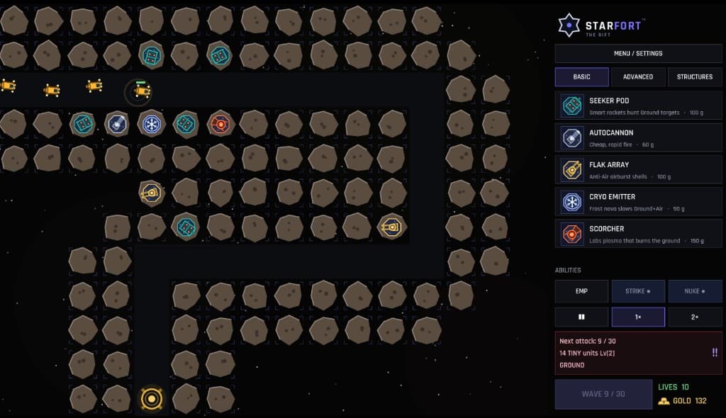 Starfort: The Rift gameplay screenshot